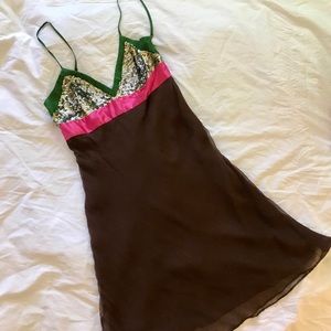 BCBG MaxAzria sequin satin dress Sz 4- CHARITY %